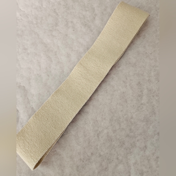 J. Crew Belt Neutral Canvas Wide Belt Gold Leather - Picture 4 of 4